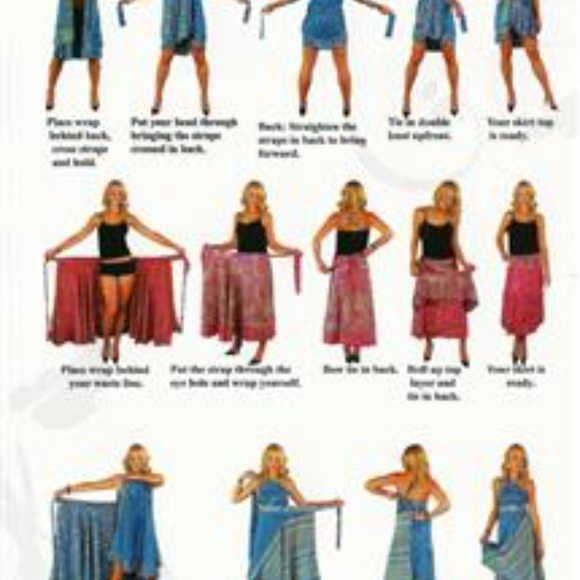 RED AND BEIGE PAISLEY SILK CONVERTIBLE SKIRT - Picture 4 of 4